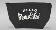 Makeup Bag - Hello Beautiful - Black (S)